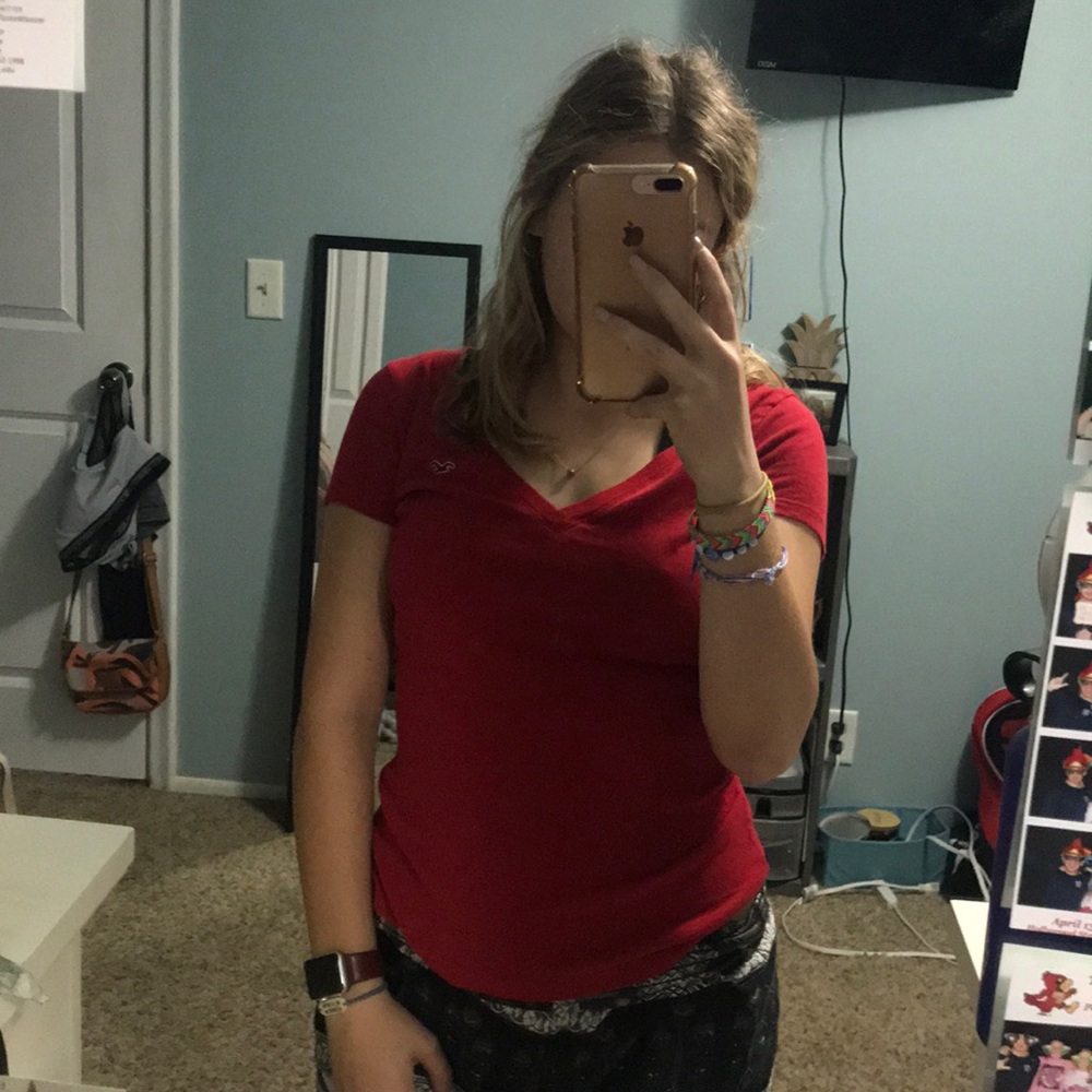red hollister shirt! size small